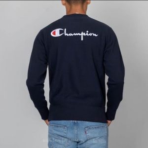 CHAMPION | Logo Embroidered Crewneck Navy